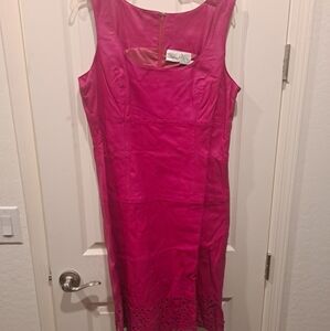 Pink leather dress